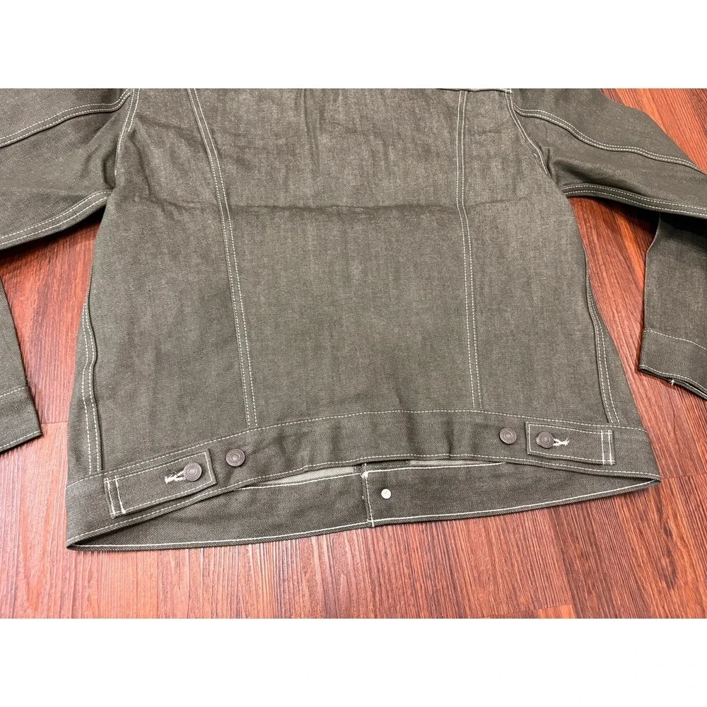Levi's Denim Trucker Jacket Mens Size Large Dark Green Rigid New With Tags